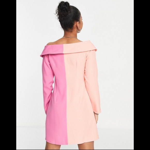 SAINT GENIES OFF THE SHOULDER CONTRAST BLAZER DRESS - Picture 3 of 8